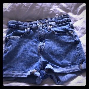 High rise jean shorts